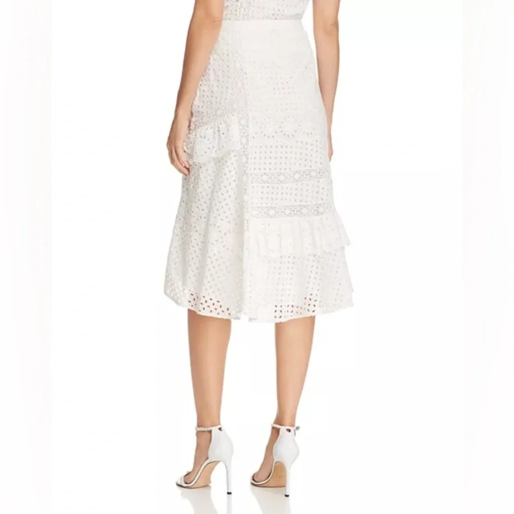 NWT Joie Eyelet High-Low Skirt size 8 porcelain